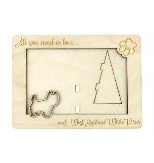 West Highland White Terrier, Weißer Hochlandterrier, Westie - Fotorahmen, gravierter Holzrahmen, ein schönes Gadget für den Hundeliebhaber von Art-Dog