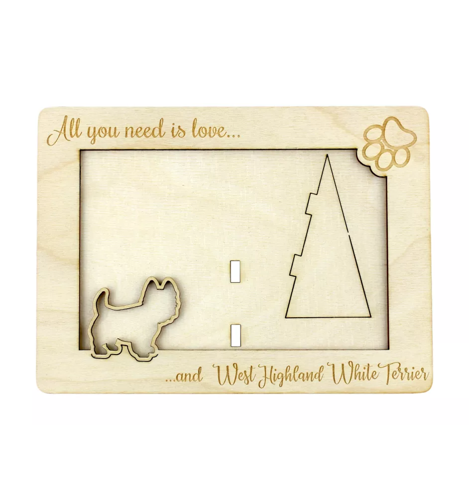 West Highland White Terrier, Weißer Hochlandterrier, Westie - Fotorahmen, gravierter Holzrahmen, ein schönes Gadget für den Hundeliebhaber von Art-Dog
