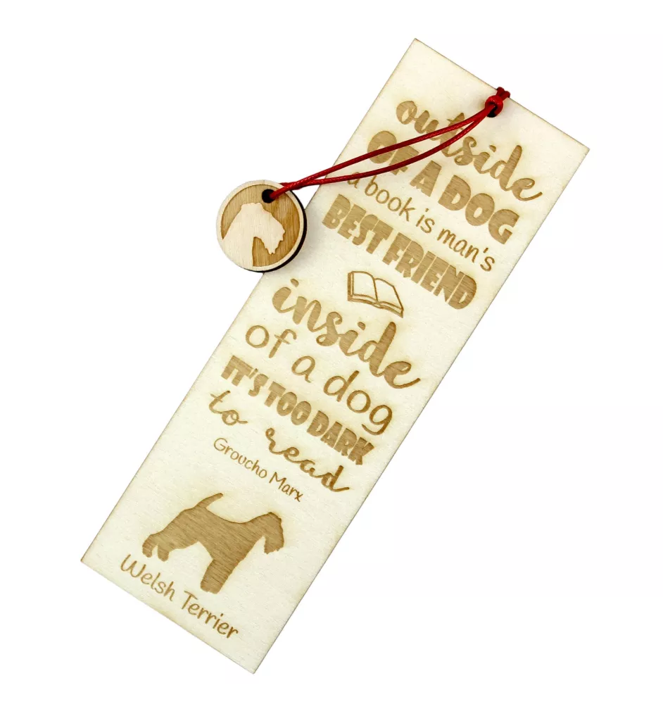 Welsh Terrier, Welshie, Daeargi Cymreig - dog bookmark, personalized bookmark, gift for bookworm from Art-Dog brand