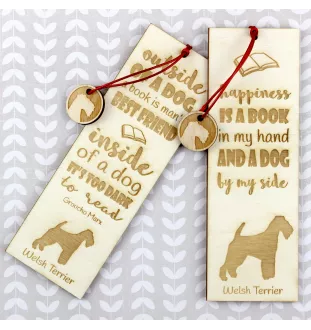 Welsh Terrier, Welshie, Daeargi Cymreig - dog bookmark, personalized bookmark, gift for bookworm from Art-Dog brand