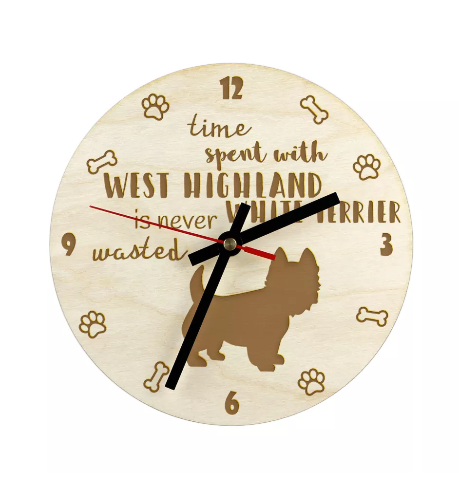 West Highland White Terrier, Westie - horloge avec chien, horloge en bois avec gravure, horloge personnalisée par Art-Dog