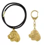 Welsh Springer Spaniel, Welsh Springer, Welsh Starter - keychain and necklace with a dog in a box, high-quality gold-plated product, Art-Dog brand