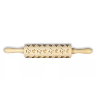 Welsh Terrier, Welshie, Daeargi Cymreig - patterned rolling pin with a dog, rolling pin for dough and ceramics, a gift for a pastry chef from the Art-Dog brand