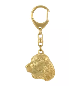 Welsh Springer Spaniel, Welsh Springer, Welsh Starter - keychain and necklace with a dog in a box, high-quality gold-plated product, Art-Dog brand