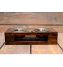 Welsh Springer Spaniel, Welsh Springer, Welsh Starter - wooden stand with bowls for a dog, steel dog bowls, a gift for adopting a dog from the Art-Dog brand