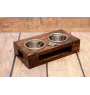 Welsh Springer Spaniel, Welsh Springer, Welsh Starter - wooden stand with bowls for a dog, steel dog bowls, a gift for adopting a dog from the Art-Dog brand