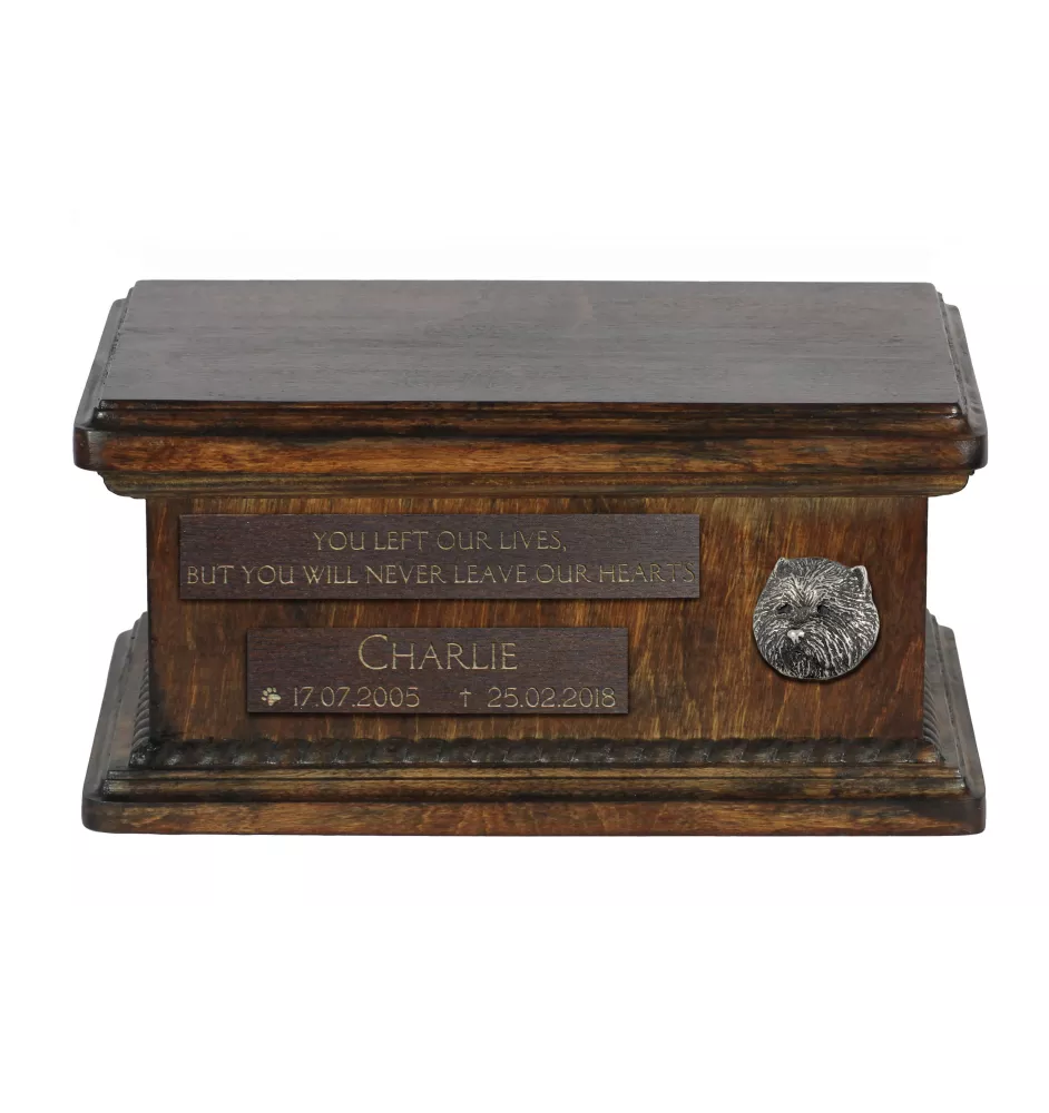 West Highland White Terrier, Westie, Westy - wooden urn for dog ashes, personalized urn with engraving, small urn for dog ashes from the Art-Dog brand