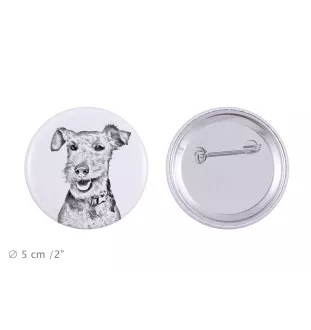 Welsh Terrier - Anstecknadel mit Ihrem Hund, fügen Sie Ihr eigenes Foto hinzu, Marke Art-Dog