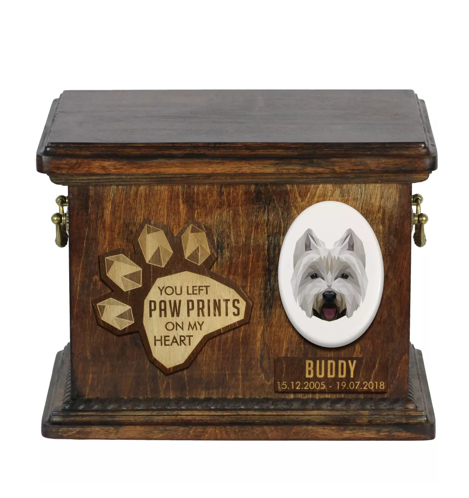 West Highland White Terrier, Westie, Westy - urn for dog ashes, personalized urn with engraving, commemorative box for dog ashes by Art-Dog brand