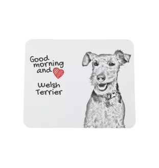 Welsh Terrier - Mauspad mit Druck, personalisiertes Mauspad mit Hund, einzigartiges Gadget für Büroangestellte von Art-Dog.