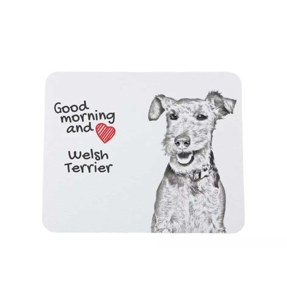 Welsh Terrier - Mauspad mit Druck, personalisiertes Mauspad mit Hund, einzigartiges Gadget für Büroangestellte von Art-Dog.
