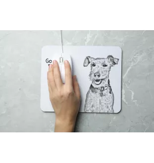 Welsh Terrier - Mauspad mit Druck, personalisiertes Mauspad mit Hund, einzigartiges Gadget für Büroangestellte von Art-Dog.
