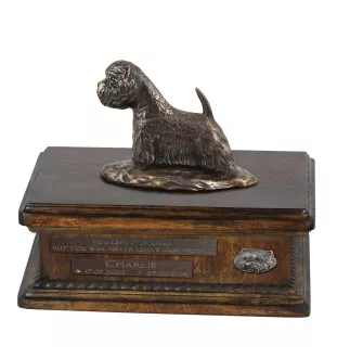 West Highland White Terrier, Westie - urne pour cendres de chien, urne personnalisée avec une statuette, urne en bois avec un chien de la marque Art-Dog