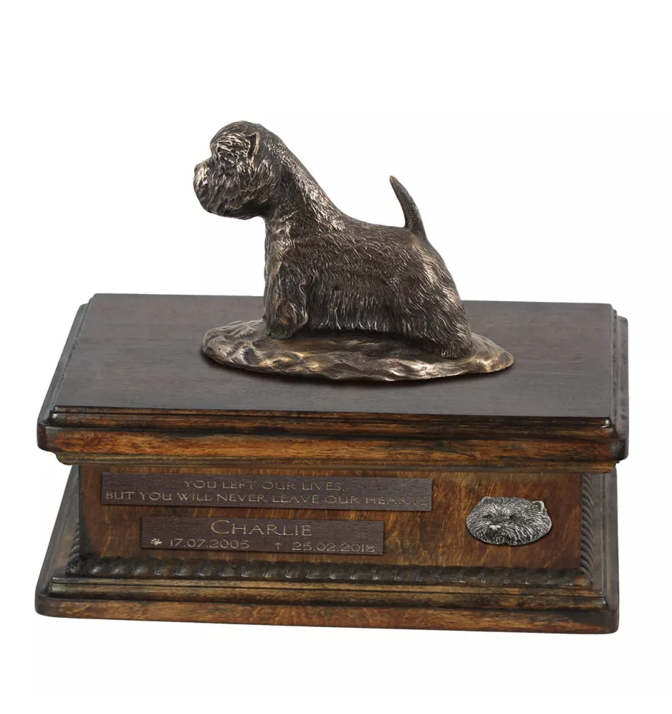 West Highland White Terrier, Westie - urne pour cendres de chien, urne personnalisée avec une statuette, urne en bois avec un chien de la marque Art-Dog
