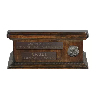 West Highland White Terrier, Westie - urne pour cendres de chien, urne personnalisée avec une statuette, urne en bois avec un chien de la marque Art-Dog