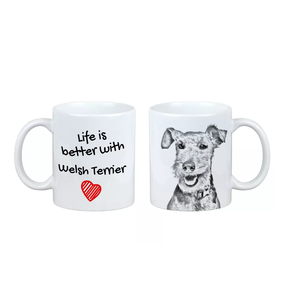 Welsh Terrier, Welshie, Daeargi Cymreig - cup with a dog, cup with a photo, personalized gift from the Art-Dog brand