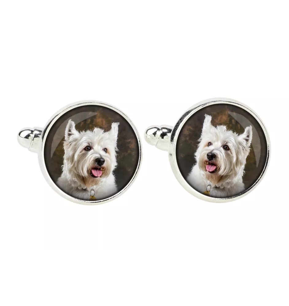 West Highland White Terrier, Westie, Westy - cufflinks, a shirt accessory, a shirt pendant from the Art-Dog brand