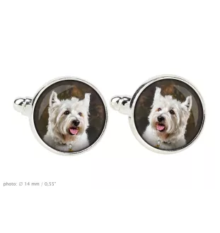 West Highland White Terrier, Westie - boutons de manchette, décoration de chemise, pendentif de chemise de la marque Art-Dog