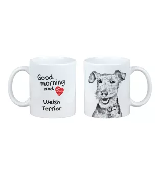 Welsh Terrier, Welshie, Daeargi Cymreig - cup with a dog, cup with a photo, personalized gift from the Art-Dog brand