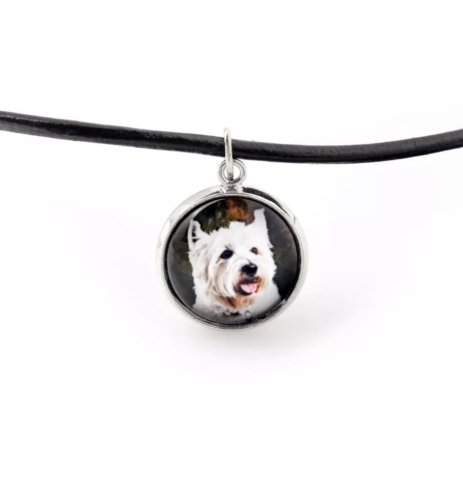 West Highland White Terrier, Weißer Hochlandterrier, Westie - Halskette mit Anhänger mit Ihrem Foto, handgefertigt, handgefertigter Schmuck der Marke Art-Dog