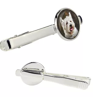 West Highland White Terrier, Westie - pince à cravate dans une boîte, cravate élégante, bijoux personnalisés de la marque Art-Dog