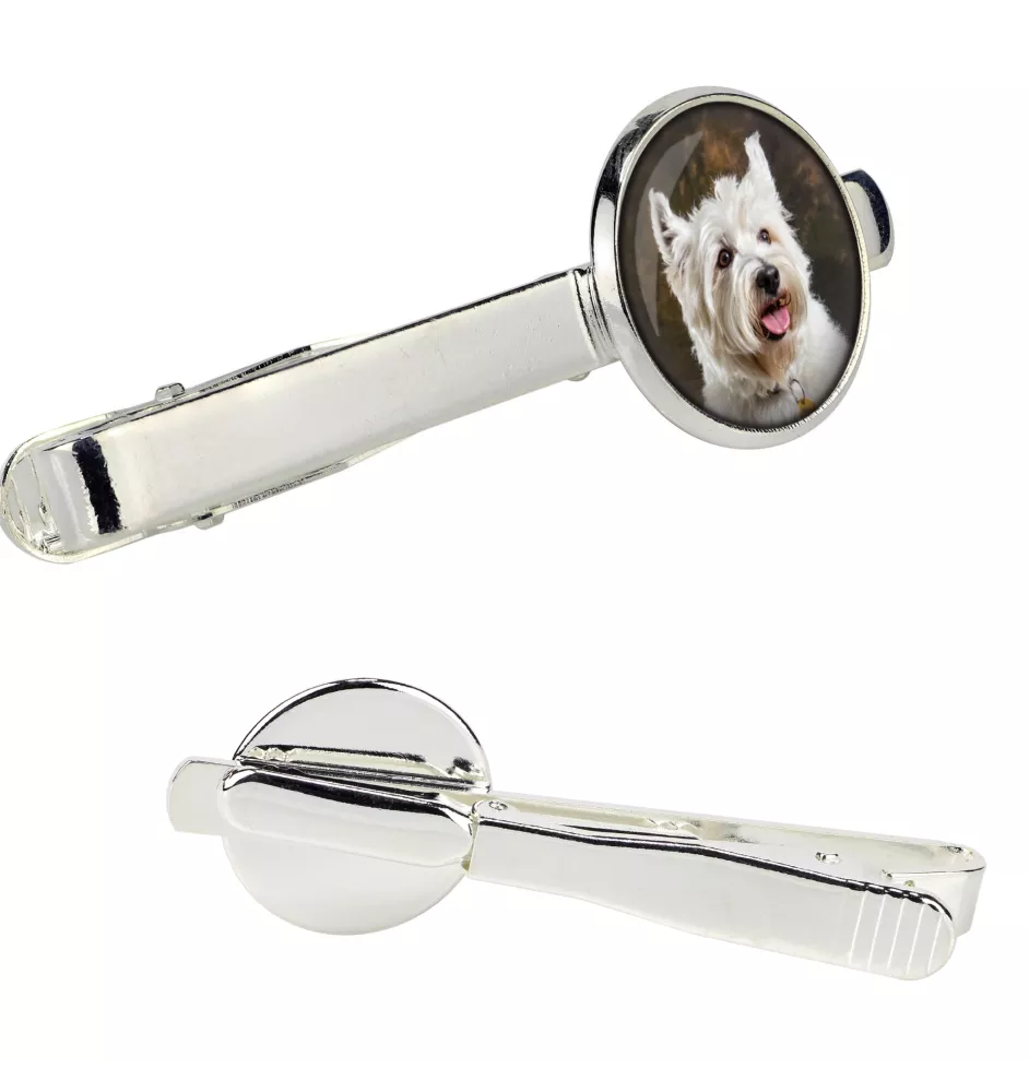 West Highland White Terrier, Westie, Westy - tie clip in a box, stylish tie, personalized jewelry from the Art-Dog brand
