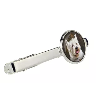 West Highland White Terrier, Westie - pince à cravate dans une boîte, cravate élégante, bijoux personnalisés de la marque Art-Dog