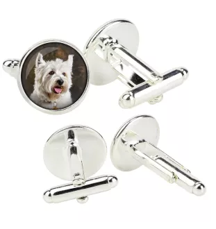 West Highland White Terrier, Westie - Boutons de manchette dans une boîte, bijoux faits à la main, produit de la marque Art-Dog