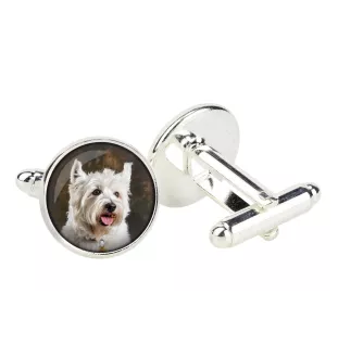 West Highland White Terrier, Westie - Boutons de manchette dans une boîte, bijoux faits à la main, produit de la marque Art-Dog