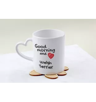 Welsh Terrier, Welshie, Daeargi Cymreig - cup with a dog, adorable cup with a heart-shaped handle, universal gift from the Art-Dog brand