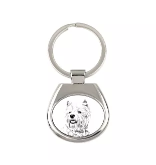 West Highland White Terrier, Weißer Hochlandterrier, Westie - Schlüsselanhänger mit Hund, Anhänger mit Aufdruck, personalisierter Anhänger der Marke Art-Dog