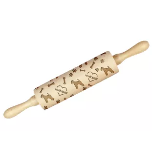 Welsh Terrier, Welshie, Daeargi Cymreig - rolling pin with a dog, decorating cookies with a rolling pin in patterns, a gift for the ceramicist of the Art-Dog brand
