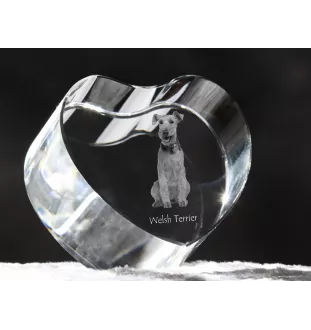 Welsh Terrier, Terrier gallois - une photo de chien dans un cristal, un cœur en cristal, un cadre photo exceptionnel de la marque Art-Dog