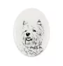 West Highland White Terrier, Weißer Hochlandterrier, Westie - Gedenktafel mit einem Foto eines Hundes, Grabplatte mit Druck, personalisierte ovale Platte der Marke Art-Dog