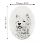 West Highland White Terrier, Westie - une plaque commémorative avec une photo de chien, une plaque funéraire avec une impression, une plaque ovale personnalisée de la marque Art-Dog