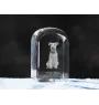 Welsh Terrier, Welshie, Daeargi Cymreig - crystal cube with a photo, photo of a dog in crystal, cubic paperweight from Art-Dog brand