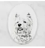 West Highland White Terrier, Westie - une plaque commémorative avec une photo de chien, une plaque funéraire avec une impression, une plaque ovale personnalisée de la marque Art-Dog