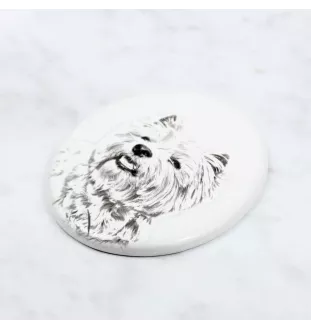 West Highland White Terrier, Weißer Hochlandterrier, Westie - Gedenktafel mit einem Foto eines Hundes, Grabplatte mit Druck, personalisierte ovale Platte der Marke Art-Dog