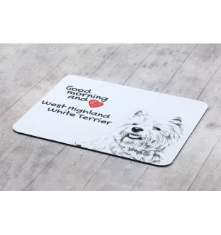 West Highland White Terrier, Westie - tapis de souris personnalisé avec impression, tapis de souris personnalisé avec chien, accessoire unique pour employé de bureau de la marque Art-Dog