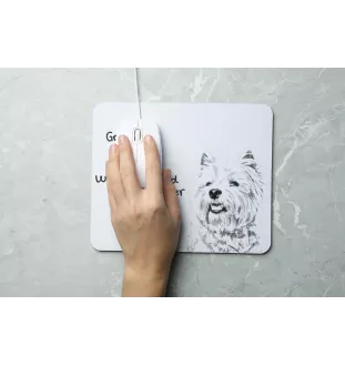 West Highland White Terrier, Westie - tapis de souris personnalisé avec impression, tapis de souris personnalisé avec chien, accessoire unique pour employé de bureau de la marque Art-Dog