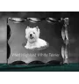 West Highland White Terrier, Westie, Westy - crystal with a picture of a dog, glass statuette with a picture, unique frame with a picture from Art-Dog brand