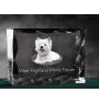 West Highland White Terrier, Weißer Hochlandterrier, Westie - Kristall mit einem Hundebild, Glasstatuette mit einem Bild, einzigartiger Bilderrahmen der Marke Art-Dog