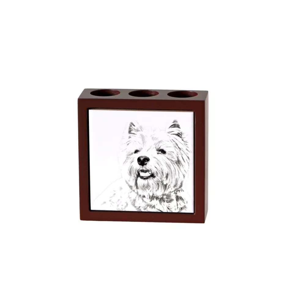 West Highland White Terrier stojak na długopisy z psem Art-Dog