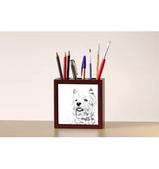 West Highland White Terrier, Westie - porte-stylo avec chien, organiseur de bureau avec impression, décoration de bureau personnalisée de la marque Art-Dog