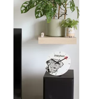 West Highland White Terrier, Westie, Westy - wall clock with a dog, shelf clock with a print, personalized home decoration from the Art-Dog brand