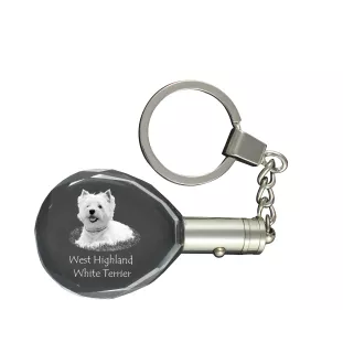 West Highland White Terrier, Westie - pendentif avec une photo de chien, porte-clés en cristal dans une boîte cadeau, un cadeau unique par Art-Dog
