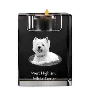 West Highland White Terrier świecznik kryształowy z psem Art-Dog