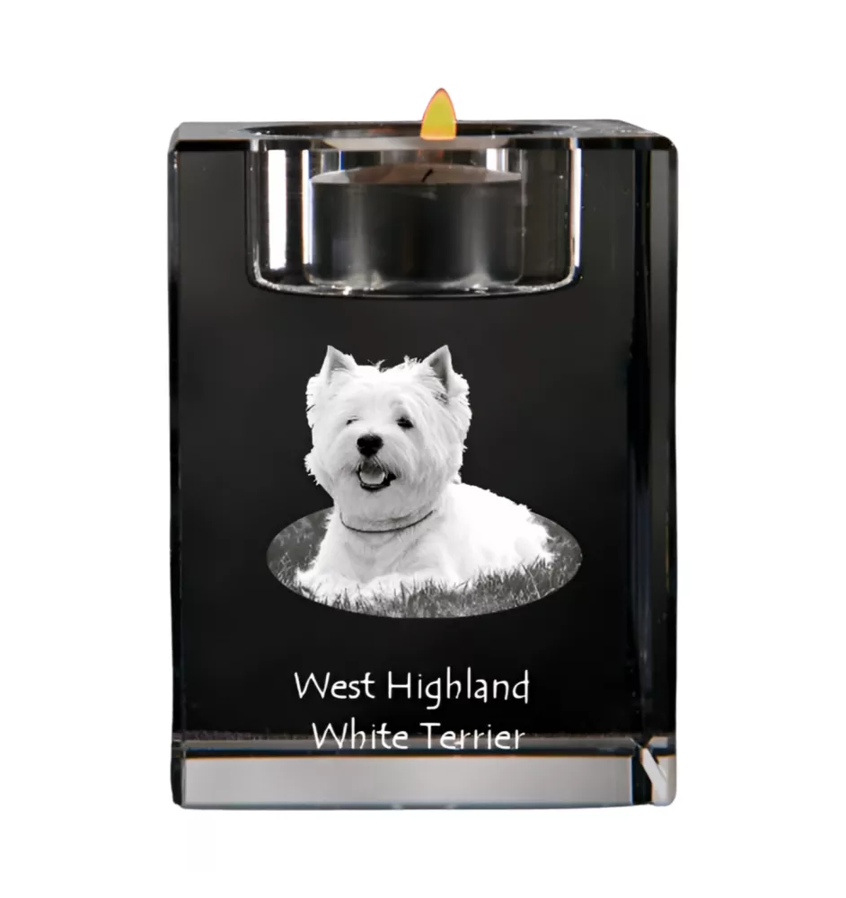 West Highland White Terrier świecznik kryształowy z psem Art-Dog