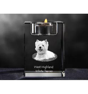 West Highland White Terrier świecznik kryształowy z psem Art-Dog