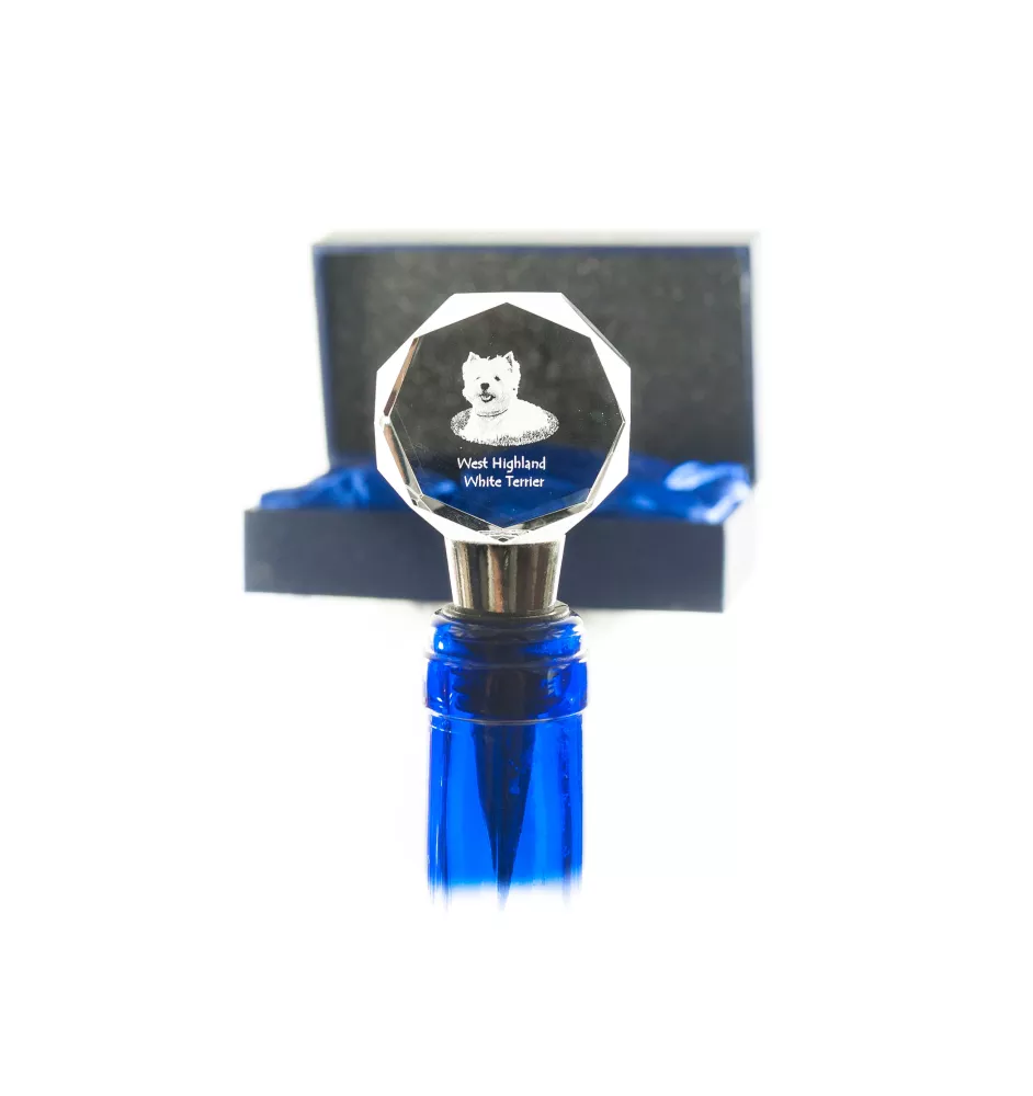 West Highland White Terrier, Westie, Westy - Bottle stopper, crystal wine stopper with photo, personalised gift for bartender by Art-Dog brand